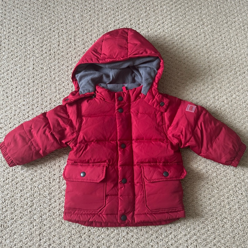 GAP Red Hooded Jacket with Gray Lining